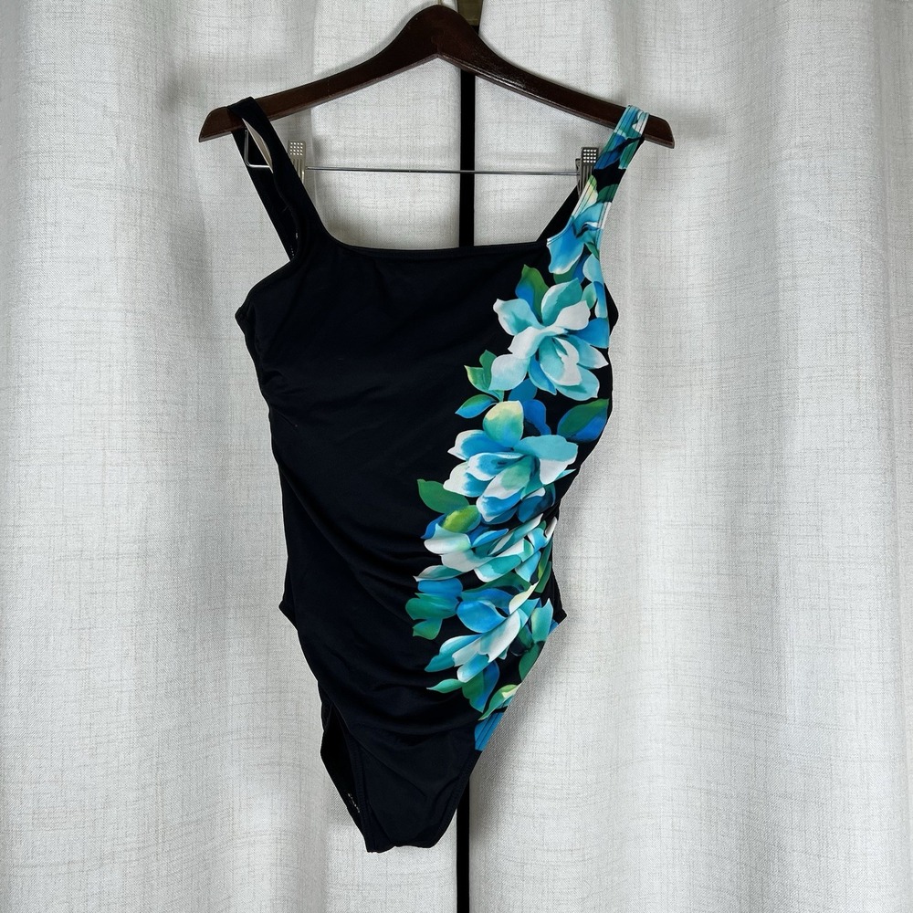 Miraclesuit Hanging Garden Sideswipe Underwire One Piece Swimsuit Bathing Sz 10‎